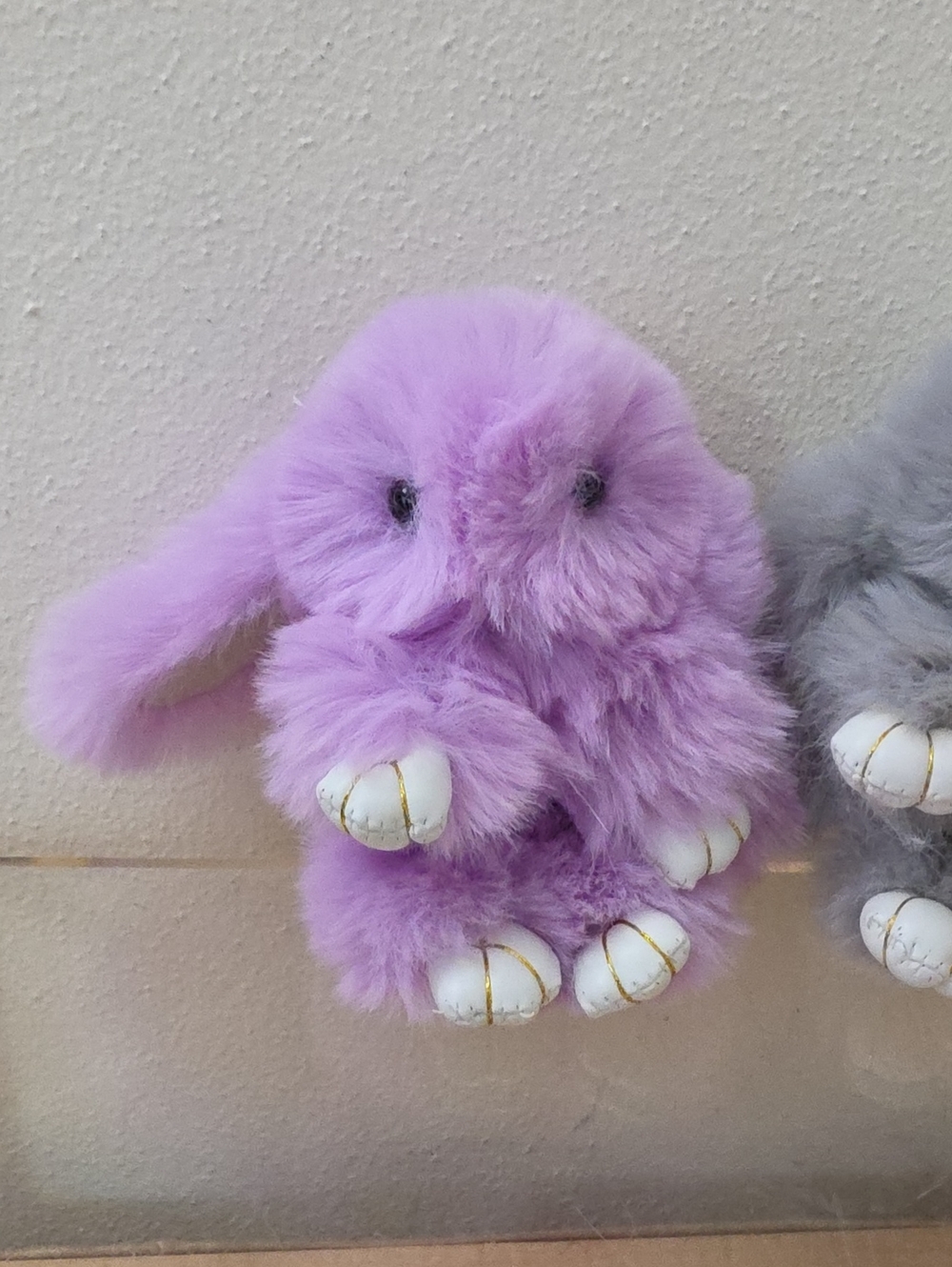 Plush Small Pet Bunny Toy - Lavender Faux Fur Bag Charms